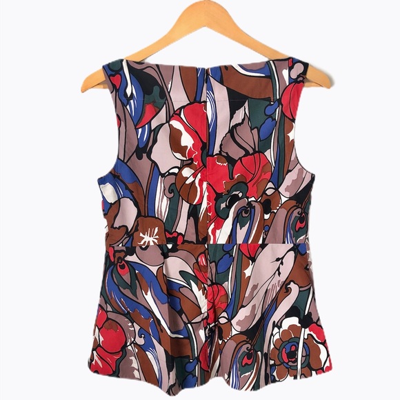FINAL SALE Marni Sleeveless Floral Blouse Top Boatneck 40 4 - Picture 6 of 11